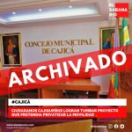 ARCHIVADO PROYECTO DE MOVILIDAD EN CAJICÁ.