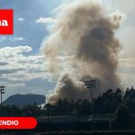 Fuerte incendio a la altura del #hipodromodelosandes en la autopista norte.